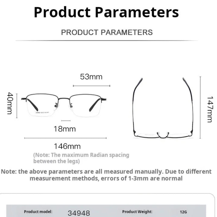Xbora Unisex Semi Rim Polygon Square Alloy Eyeglasses 534948