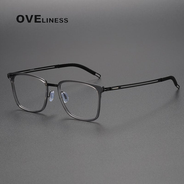Oveliness Unisex Full Rim Square Screwless Titanium Eyeglasses 8202305 Full Rim Oveliness   