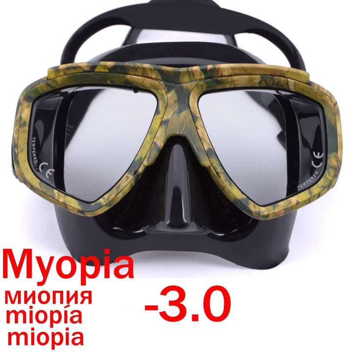 Aleefa Unisex Goggle Pc Silicone Tempered Glass Myopia Swim Mask 64923