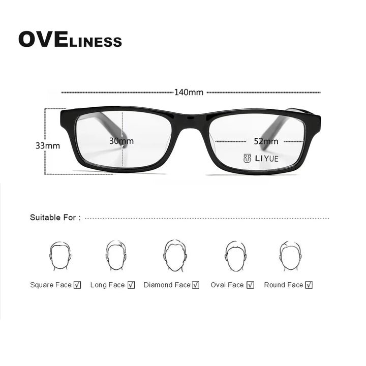 Oveliness Men's Full Rim Square Acetate Eyeglasses  68201