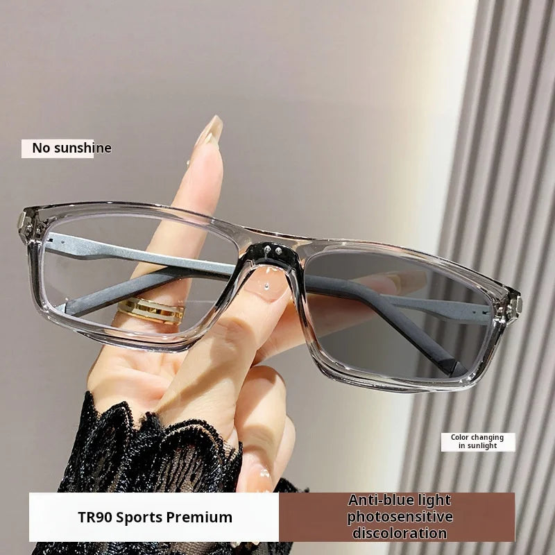 Xbora Unisex Full Rim Square Tr 90 Alloy Photochromic Eyeglasses 813041