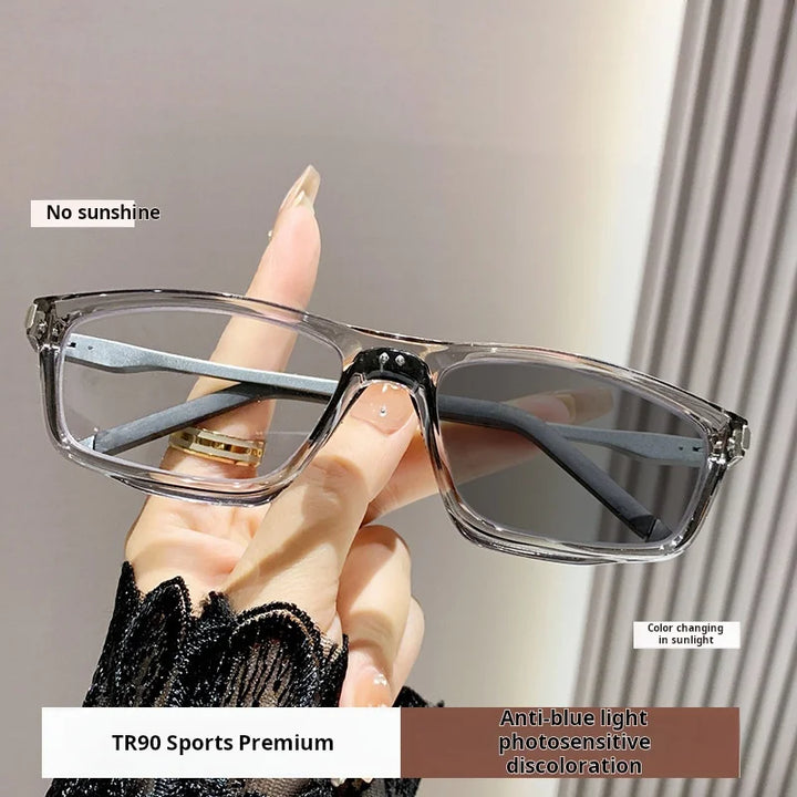 Xbora Unisex Full Rim Square Tr 90 Alloy Photochromic Eyeglasses 813041