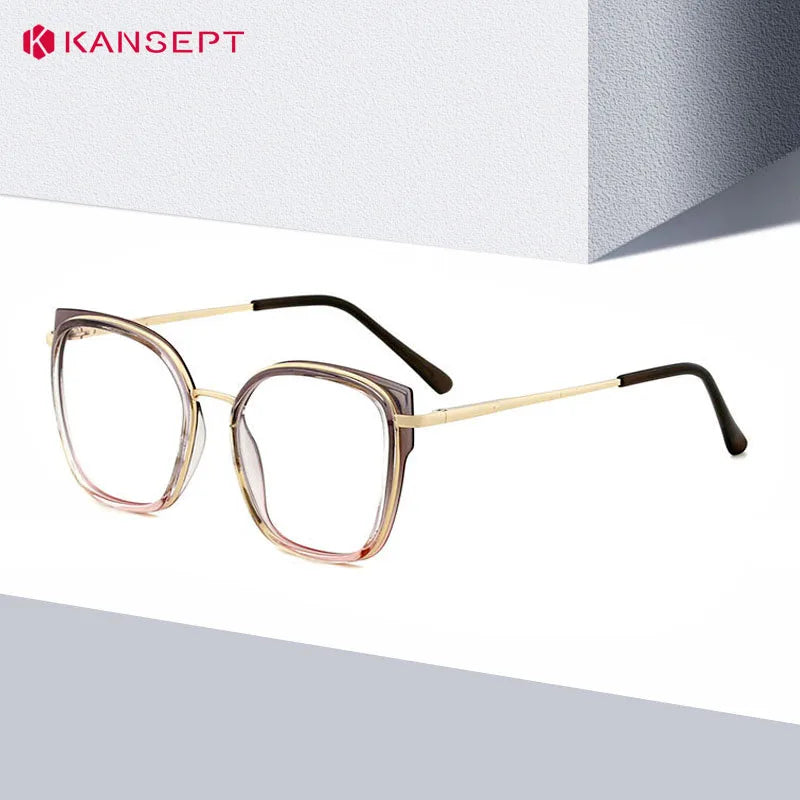 Kansept Women's Full Rim Square Tr 90 Alloy Reading Glasses 72110