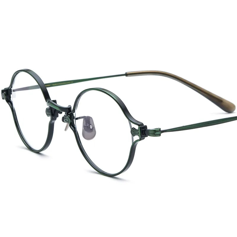 Nobler Unisex Full Rim Irregular Round Titanium Eyeglasses K188 Full Rim Nobler   