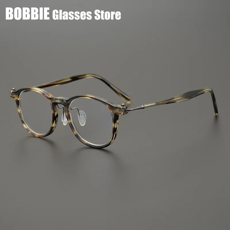 Bobbie Unisex Full Rim Round Square Titanium Acetate Eyeglasses 935885