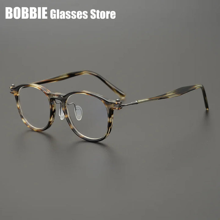 Bobbie Unisex Full Rim Round Square Titanium Acetate Eyeglasses 935885