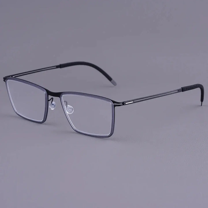 Bobbie 410974 Women’s Screwless Acetate Full Rim Square Titanium Frames FuzWeb