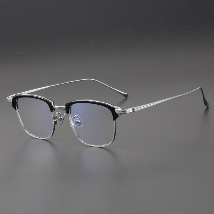 Muzz Men's Full Rim Square IP Titanium Eyeglasses Kj20 Full Rim Muzz C5  