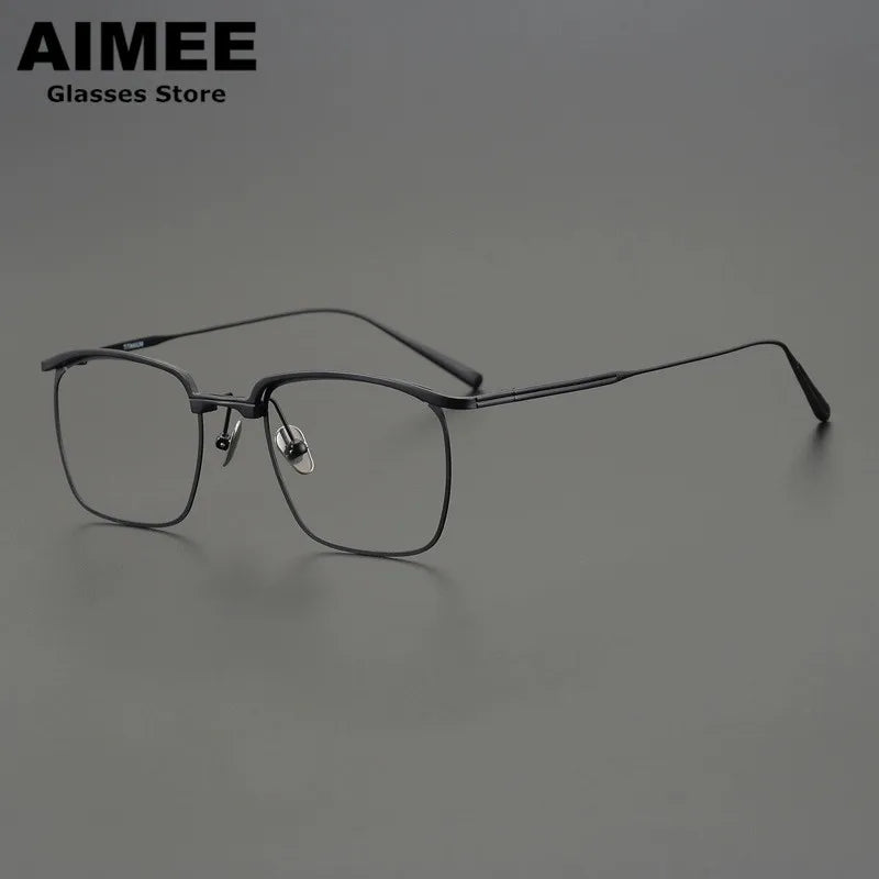 Aimee Unisex Full Rim Square Titanium Acetate Eyeglasses 15185 Full Rim Aimee   