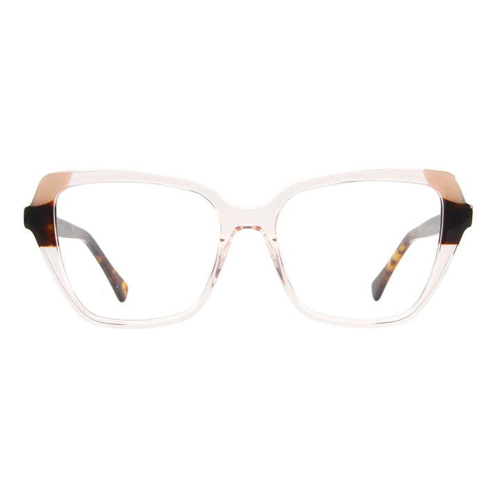 Esnbie Unisex Full Rim Square Polygon Cat Eye Acetate Eyeglasses 62323 Full Rim Esnbie   