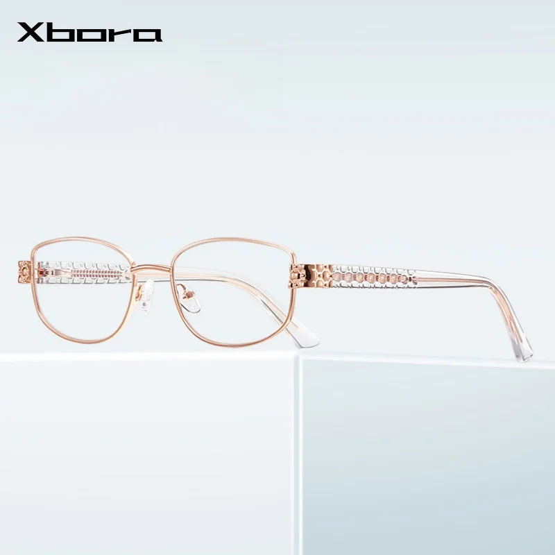 Xbora Women's Full Rim Oval Tr 90 Alloy Eyeglasses 523164