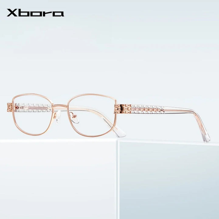 Xbora Women's Full Rim Oval Tr 90 Alloy Eyeglasses 523164