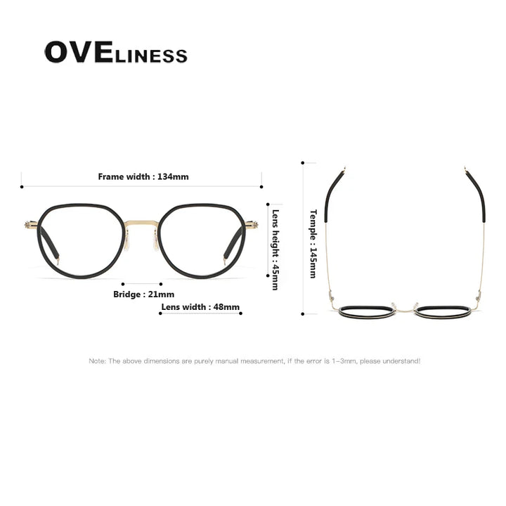 Oveliness Women's Full Rim Oval Acetate Titanium Eyeglasses 820319