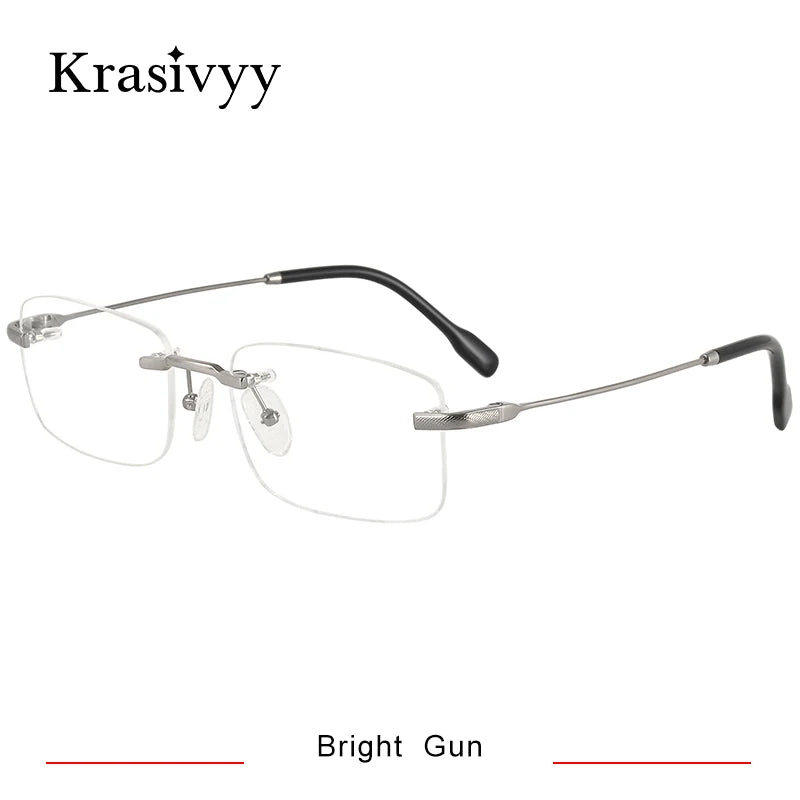 Krasivyy Unisex Rimless Square Titanium Eyeglasses 350025