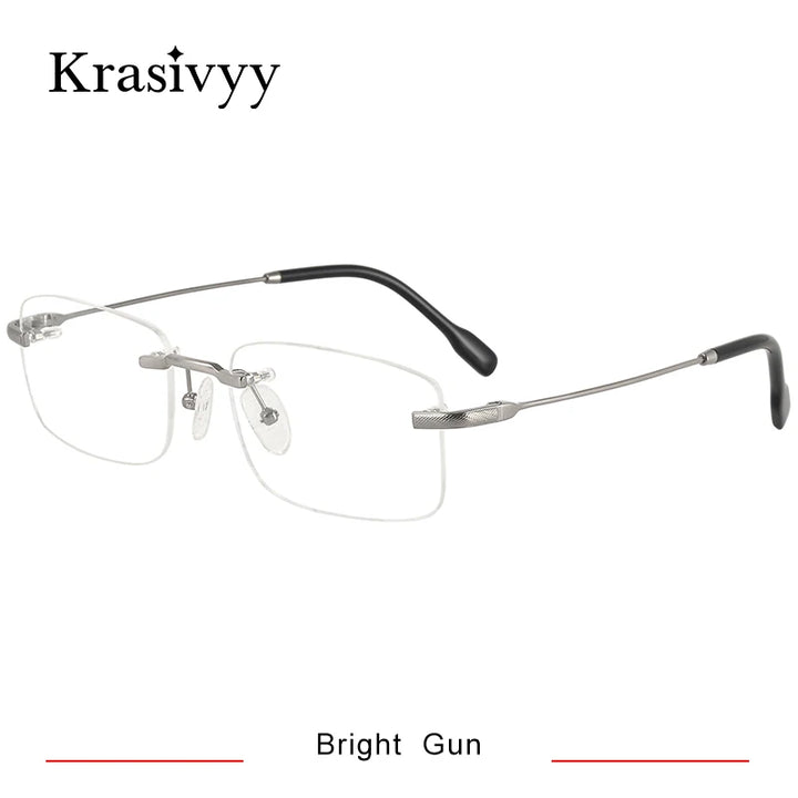 Krasivyy Unisex Rimless Square Titanium Eyeglasses 350025