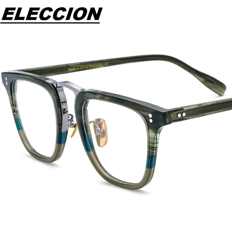 Eleccion Unisex Full Rim Square Acetate Eyeglasses 19214