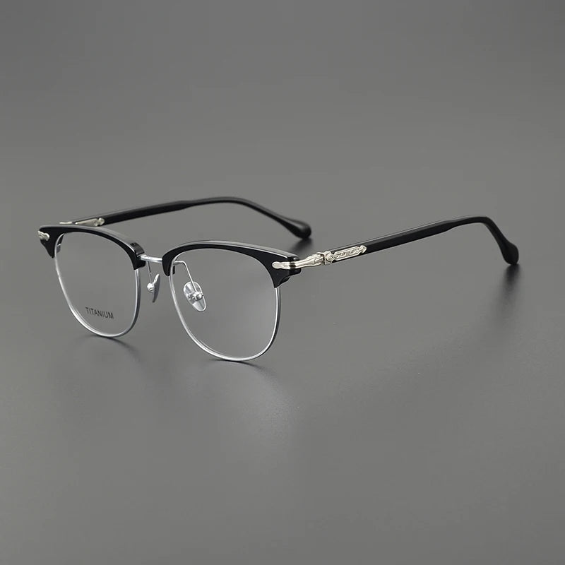 Nobler Unisex Full Rim Square Acetate Titanium Eyeglasses 2048 Full Rim Nobler   