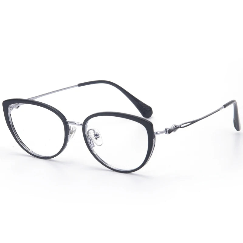 Muzz 35588 women's cat eye acetate titanium prescription eyeglasses — view 3