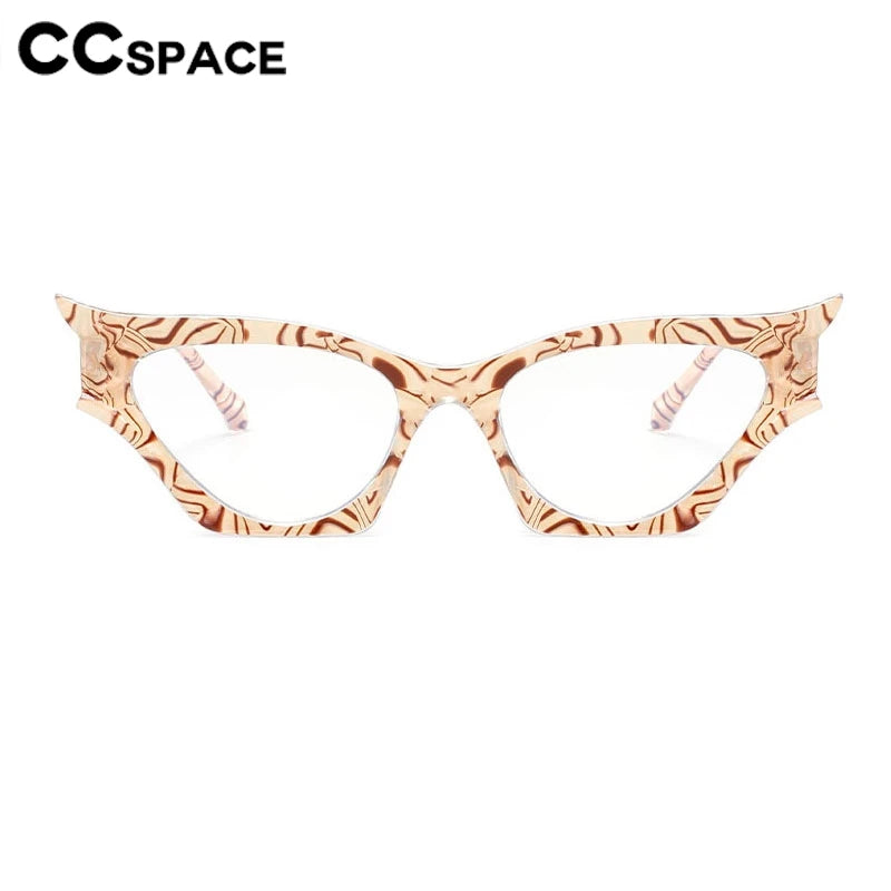 CCspace Women's Full Rim Oval Cat Eye Polycarbonate Eyeglasses 300887 Full Rim CCSpace   