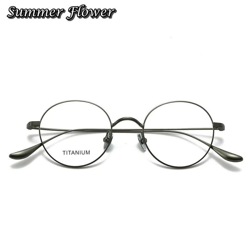 Summer Flower Women's Full Rim Round Titanium Eyeglasses 403061