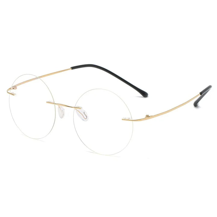 Momoja Women's Rimless Round Titanium Reading Glasses 729005