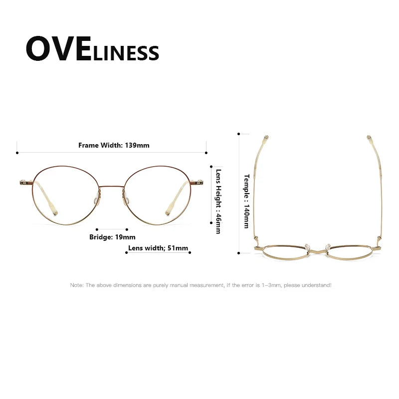 Oveliness Women's Full Rim Round Titanium Eyeglasses 22301