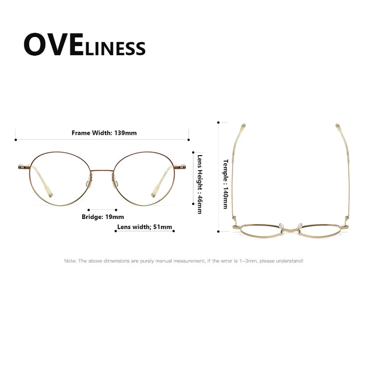 Oveliness Women's Full Rim Round Titanium Eyeglasses 22301