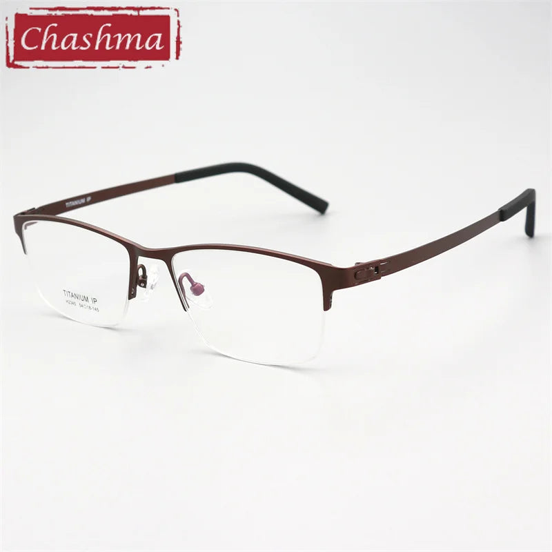 Chashma Men's Semi Rim Square Screwless Titanium Eyeglasses 772345.