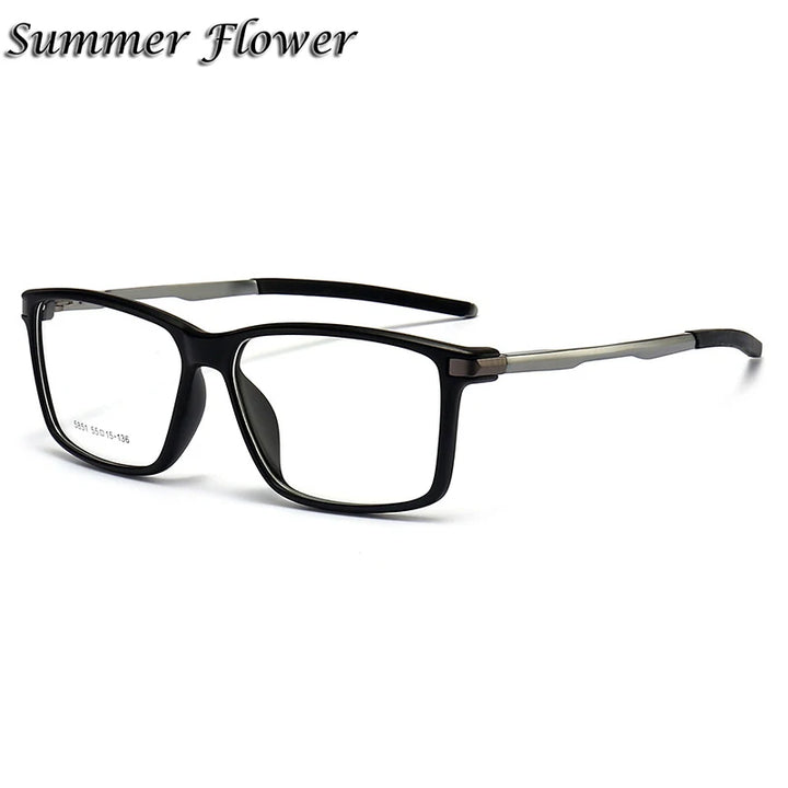 Summer Flower Unisex Full Rim Square Tr 90 Aluminum Eyeglasses 58514