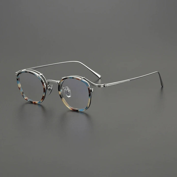 Gatenac Unisex Full Rim Square Acetate Titanium Eyeglasses G8018