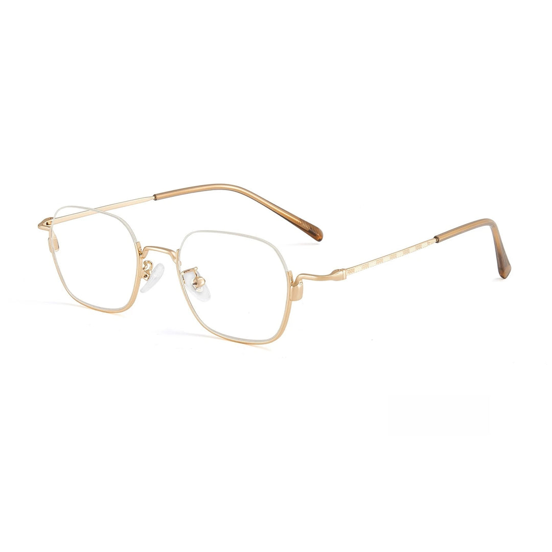 Yimaruili Unisex Bottom Semi Rim Square Alloy Eyeglasses 34907