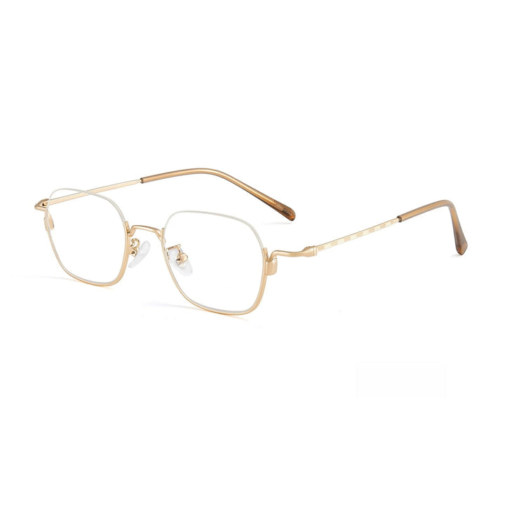 Yimaruili Unisex Bottom Semi Rim Square Alloy Eyeglasses 34907