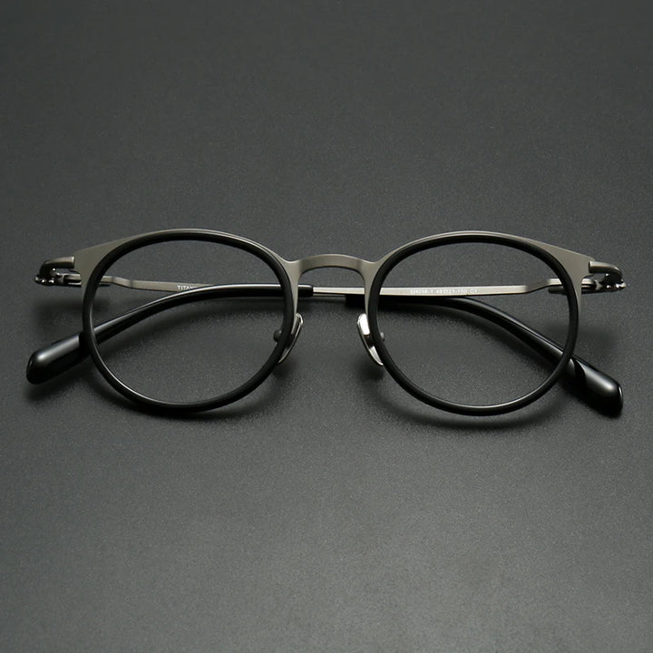 Muzz 0056D unisex round titanium acetate prescription eyeglasses — view 3