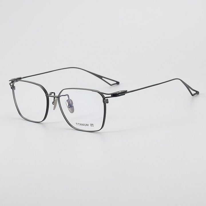 Muzz Men's Full Rim Handcrafted Square IP Titanium Eyeglasses Act7 Full Rim Muzz C1  