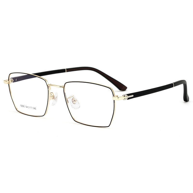 Hotochki Men's Full Rim Square Alloy Eyeglasses 8265 Full Rim Hotochki black and gold  