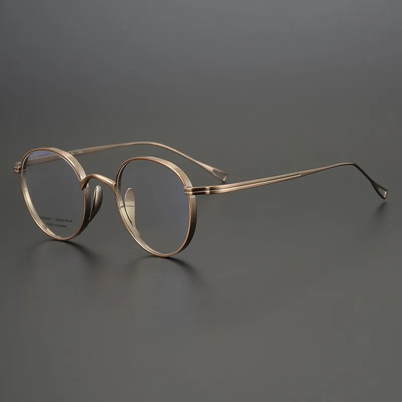 Black Mask Unisex Full Rim Oval Round Titanium Eyeglasses  77113