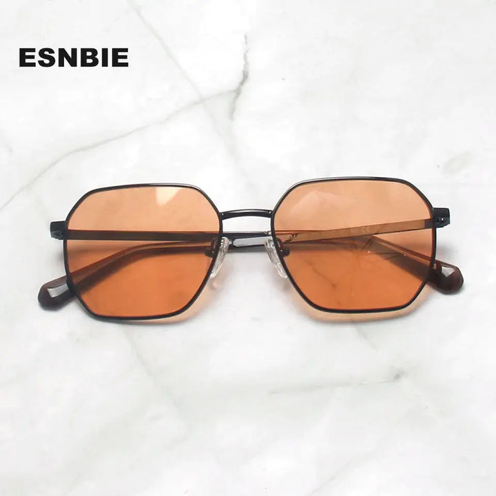 Esnbie 251091 Womens Full Rim Polygon Oval Alloy Sunglasses — view 1 | Esnbie at FuzWeb