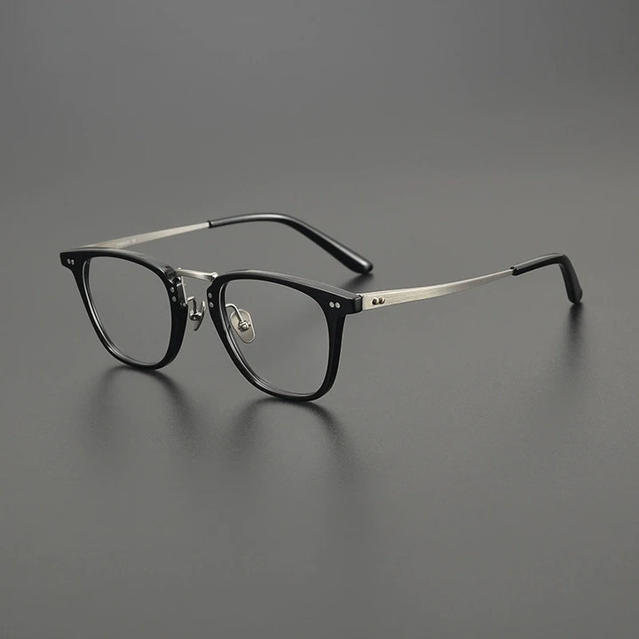 Gatenac Unisex Full Rim Square Acetate Titanium Eyeglasses G9072