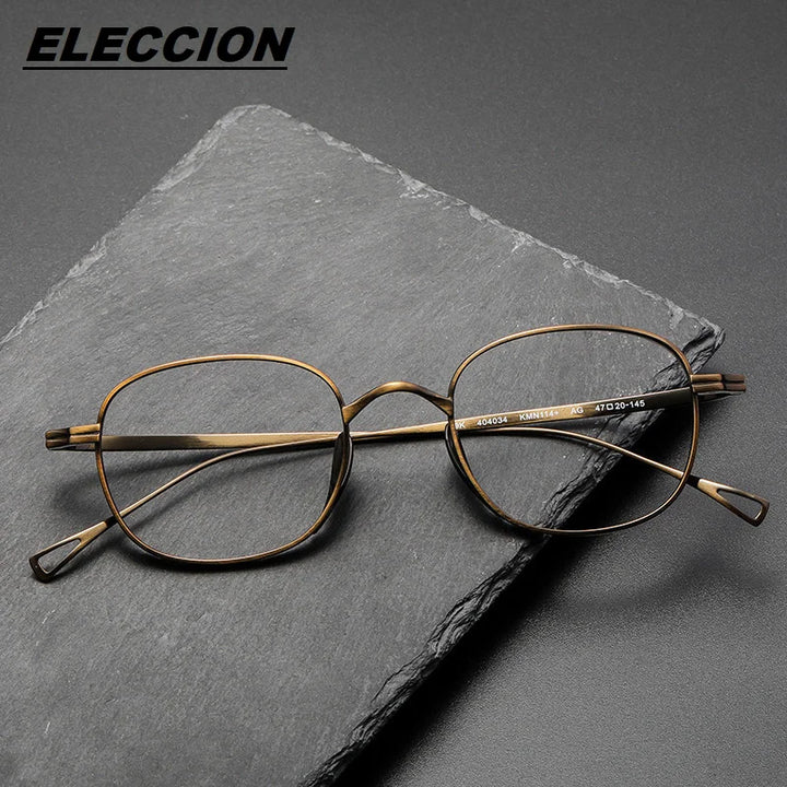 Eleccion Unisex Full Rim Square Titanium Eyeglasses 44114 Full Rim Eleccion