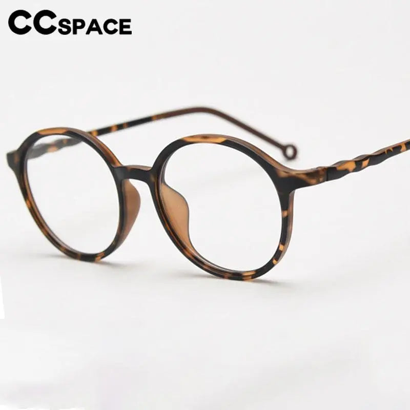 CCSpace Unisex Full Rim Round Tr 90 Titanium Eyeglasses 56834 Full Rim CCspace   