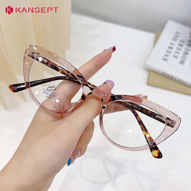 Kansept Women's Full Rim Oval Cat Eye Tr 90 Alloy Reading Glasses 58338