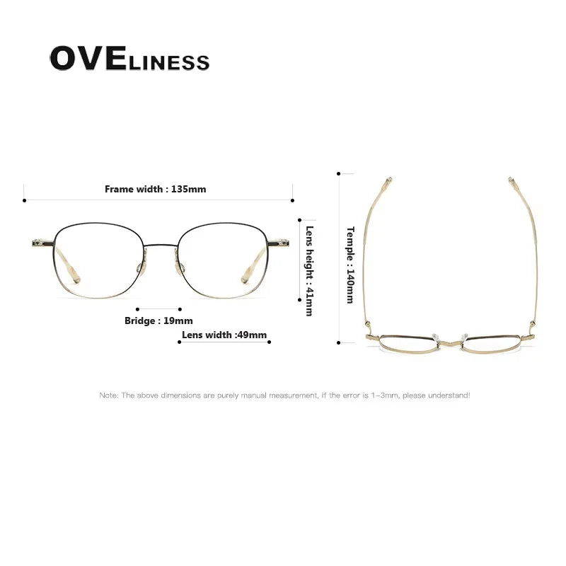 Oveliness Women's Full Rim Square Titanium Eyeglasses 40223 Full Rim Oveliness   