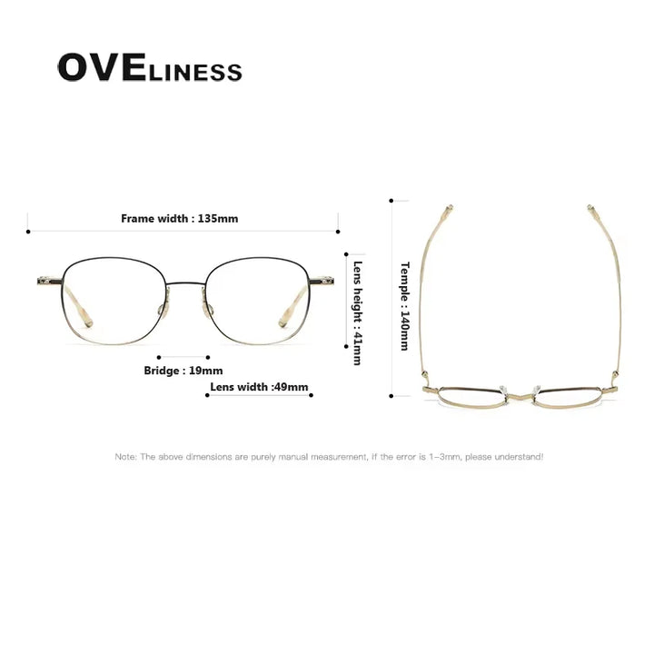 Oveliness Women's Full Rim Square Titanium Eyeglasses 40223 Full Rim Oveliness   