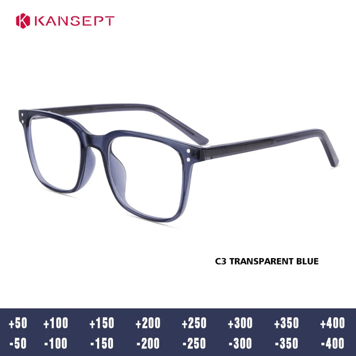 Kansept Unisex Full Rim Square Tr 90 Alloy Reading Glasses 25007