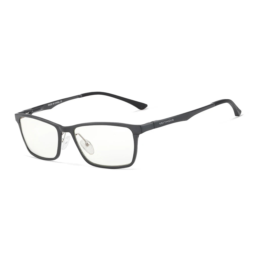 Hdcrafter Men's Full Rim Square Al Mg Alloy Tr 90 Eyeglasses 8706