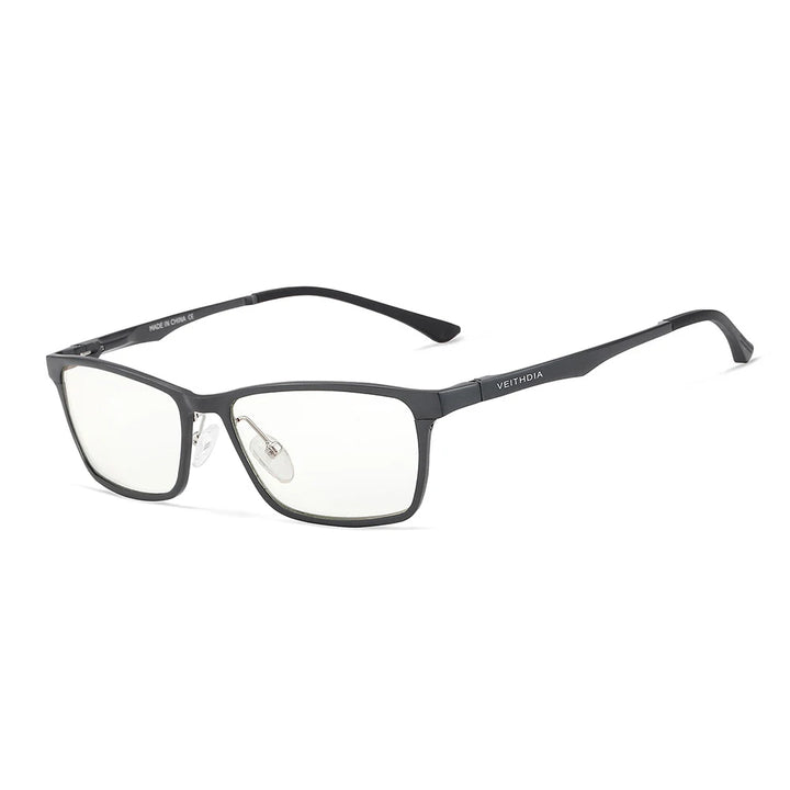Hdcrafter Men's Full Rim Square Al Mg Alloy Tr 90 Eyeglasses 8706