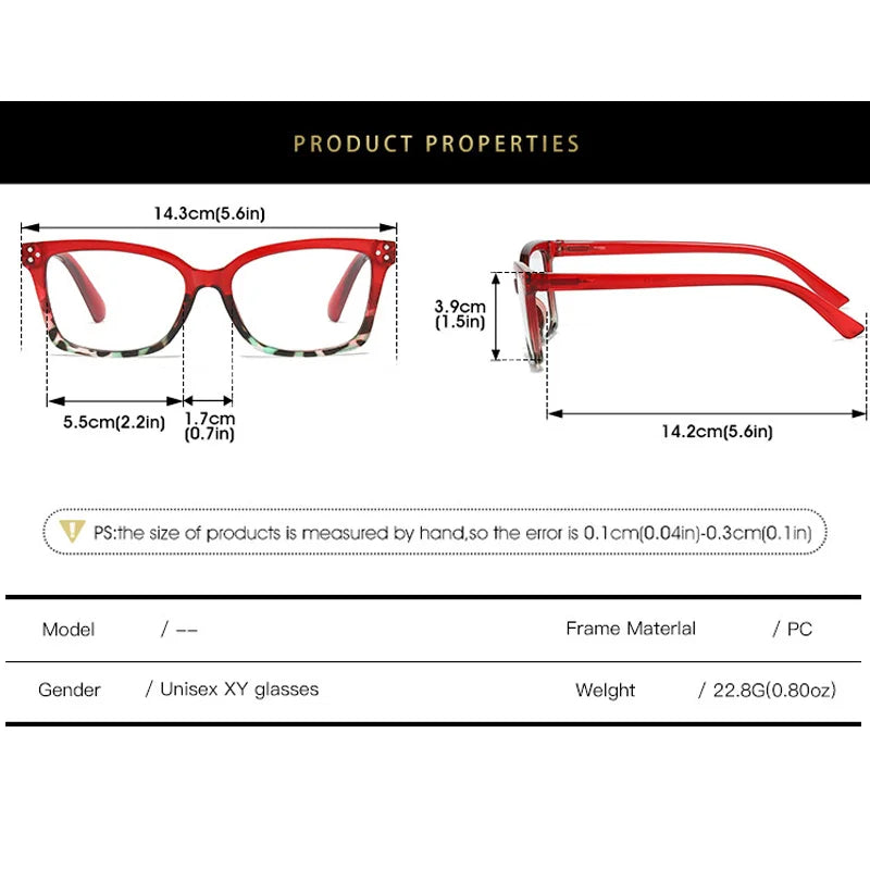 Kocolior Women's Full Rim Square Pc Tr 90 Alloy Photochromic Reading Glasses 525002