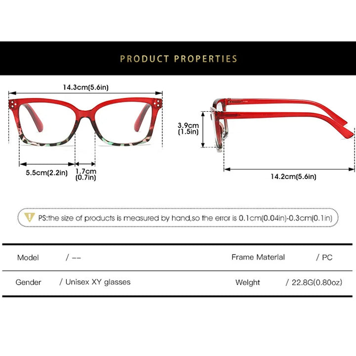 Kocolior Women's Full Rim Square Pc Tr 90 Alloy Photochromic Reading Glasses 525002