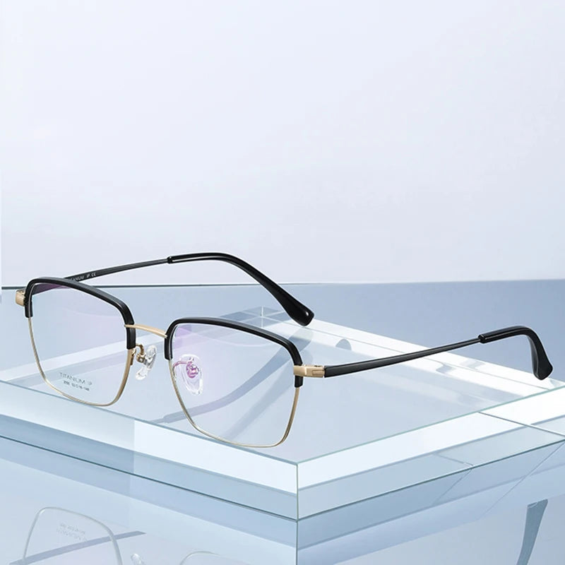 Hotony Women's Full Rim Pure Titanium Prescription Eyeglasses YJ2050