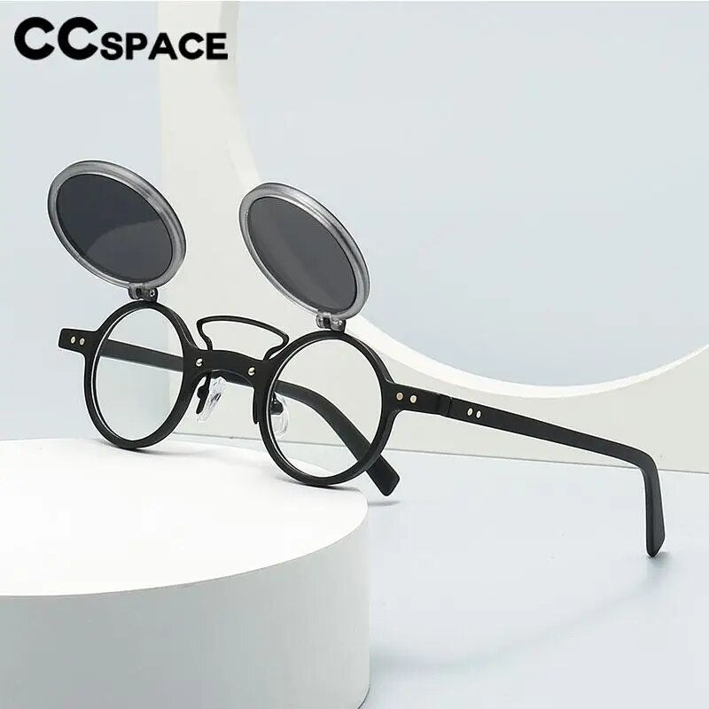 CCSpace Unisex Full Rim Small Round Tr 90 Hyoperopic Reading Glasses R57037 Reading Glasses CCspace   